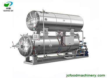 industrial automatic glass pet pp bottle fruit juice autoclave machine with steam spraying sterilization method